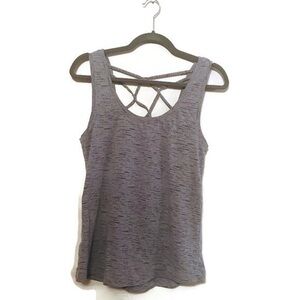 Lorna Jane Active Heathered Gray Strappy Tank Top